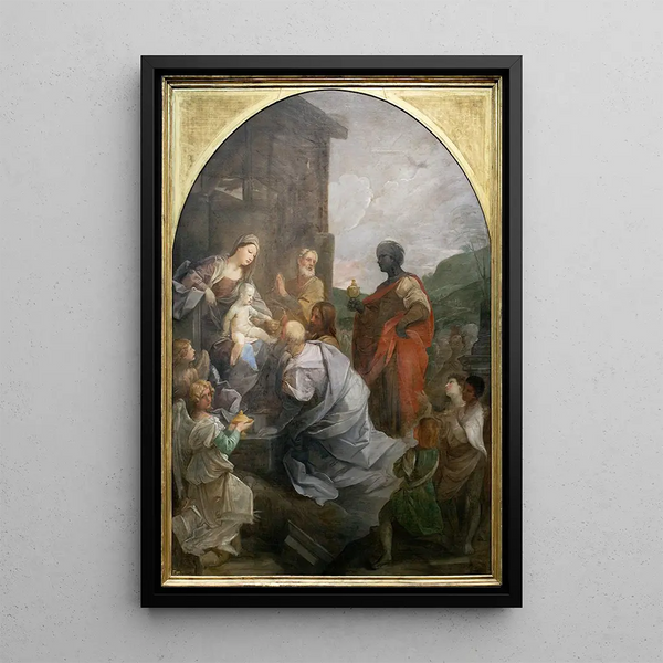 Adoration of the Magi - Guido Reni — framed artwork on a wall