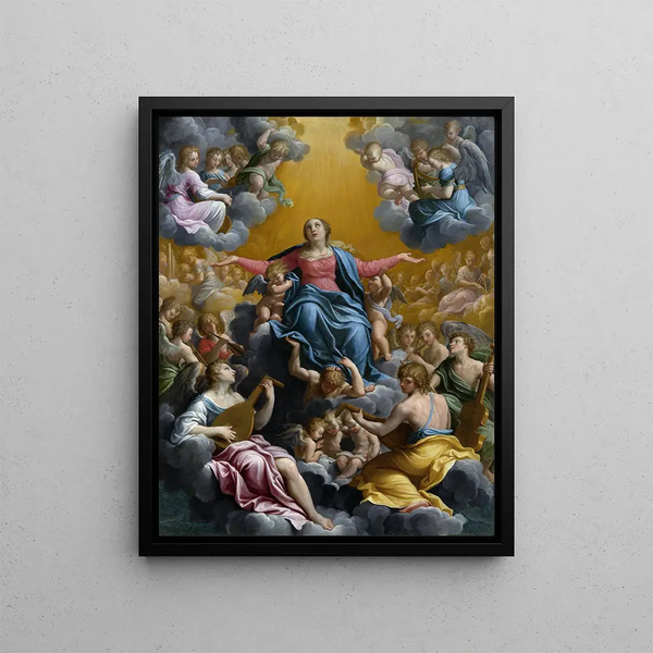 Assumption of the Virgin - Guido Reni — framed artwork on a wall