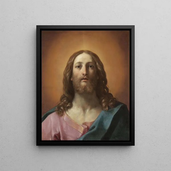 Bust of Christ - Guido Reni — framed artwork on a wall