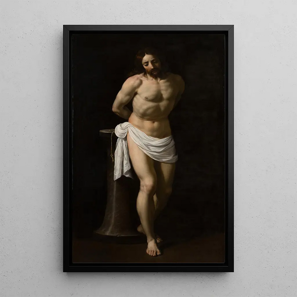Christ at the Column - Guido Reni — framed artwork on a wall