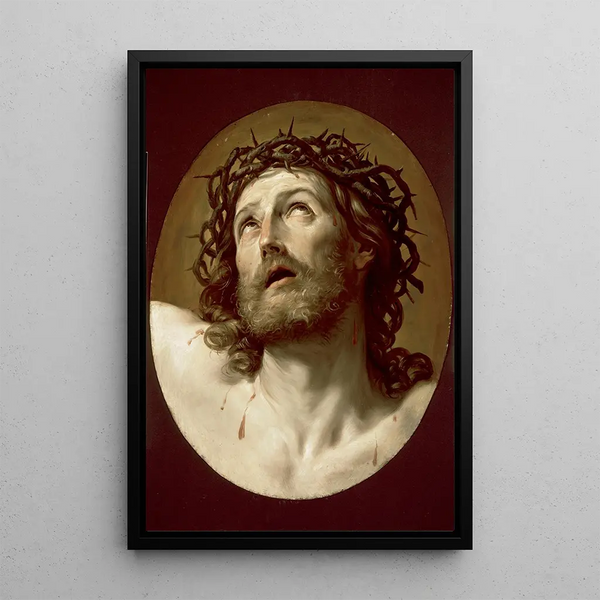 Head of Christ crowned with thorns - Guido Reni — framed artwork on a wall