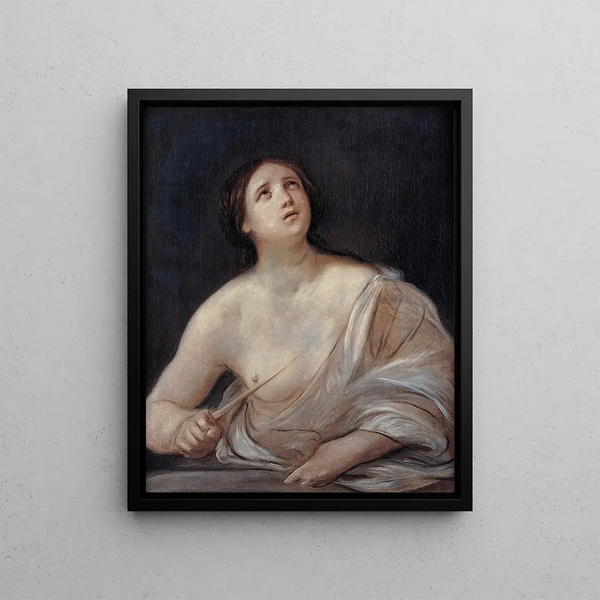 Lucrece Painting - Guido Reni — framed artwork on a wall