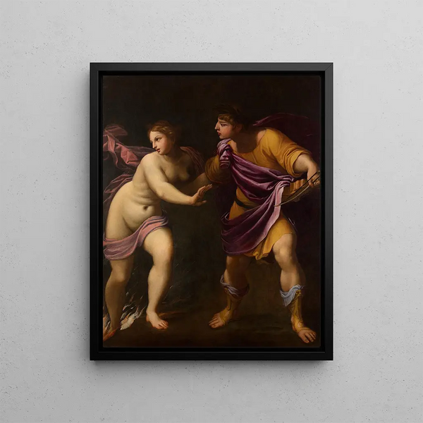 Orpheus and Eurydice - Guido Reni — framed artwork on a wall