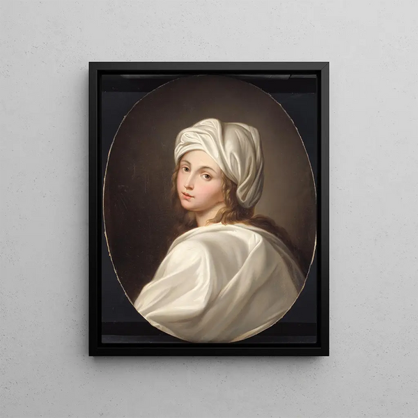Portrait of Béatrice Cenci - Guido Reni — framed artwork on a wall
