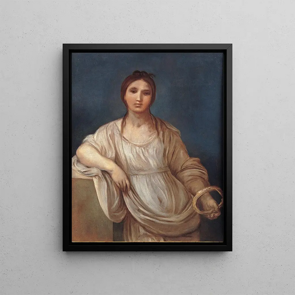 Portrait of a Girl with a Crown - Guido Reni — framed artwork on a wall
