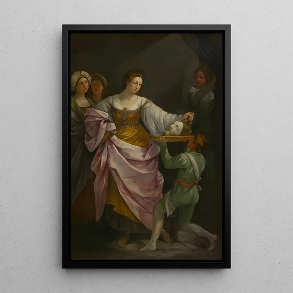 Salomé with the Head of Saint John the Baptist - Guido Reni — framed artwork on a wall