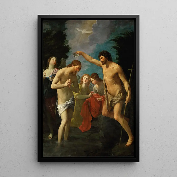 The Baptism of Christ - Guido Reni — framed artwork on a wall