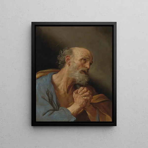 The Penitent Saint Peter - Guido Reni — framed artwork on a wall