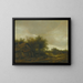 a dune landscape with figures on a sandy path near a cottage - Guillam Dubois — framed artwork on a wall