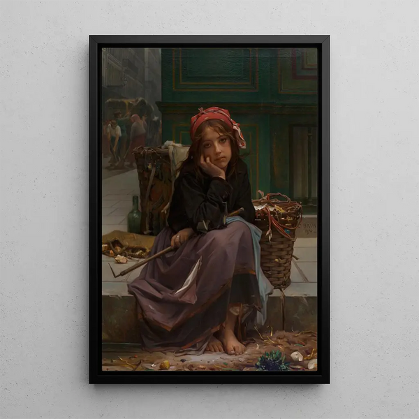 The young rag seller - Guillaume Charles Brun — framed artwork on a wall