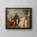Portrait painting of Joachim Murat, his wife Caroline Bonaparte, and their family with a view of Naples - Guillaume Descamps — framed artwork on a wall