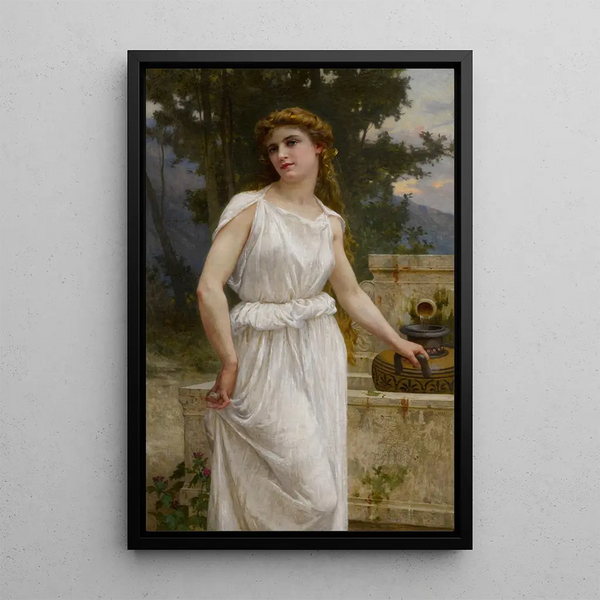 At the fountain - Guillaume Seignac — framed artwork on a wall