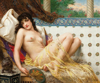 Odalisque with Fan - Guillaume Seignac — artwork view