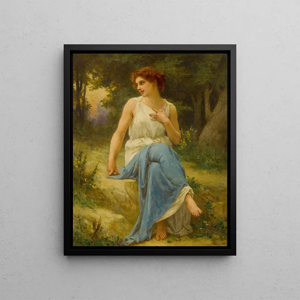 Portrait of a seated woman - Guillaume Seignac — framed artwork on a wall