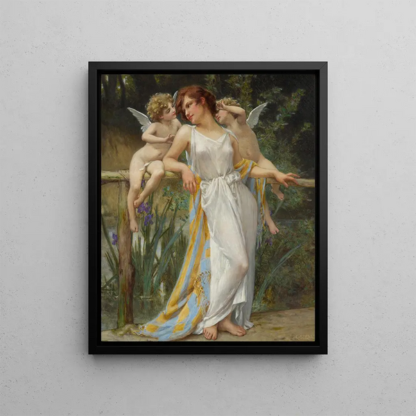 Psyché avec Putti - Guillaume Seignac — framed artwork on a wall
