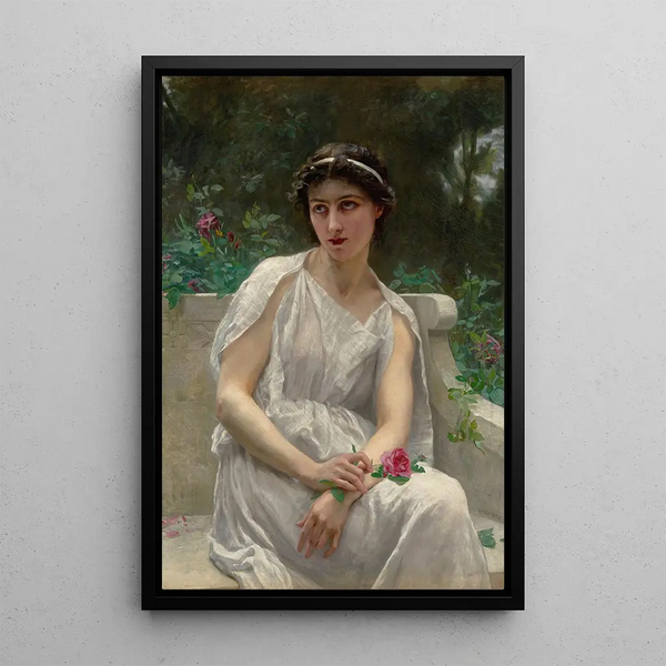 The Red Rose - Guillaume Seignac — framed artwork on a wall