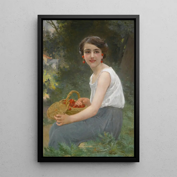 La fille aux cerises - Guillaume Seignac — framed artwork on a wall