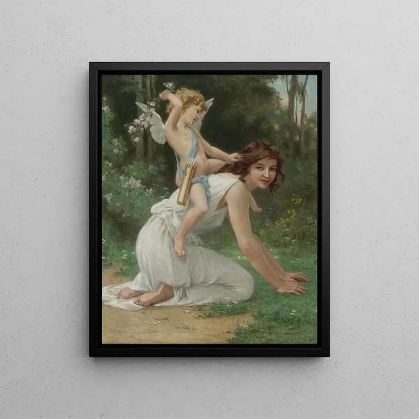 Venus and Cupid - Guillaume Seignac — framed artwork on a wall