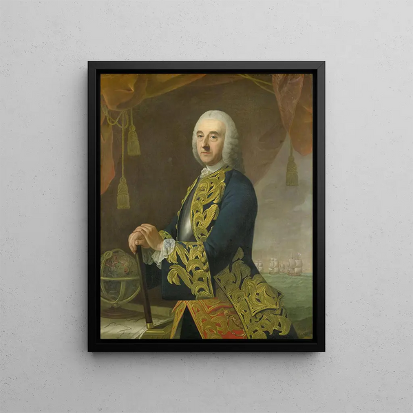 Portrait of Vice Admiral Hendrik Lijnslager, son of Harmen Lijnslager and Judith Allijn - Guillaume de Spinny — framed artwork on a wall