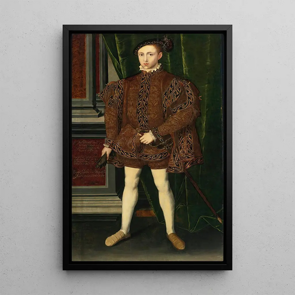Portrait of King Edward VI - Guillim Scrots and Workshop — framed artwork on a wall
