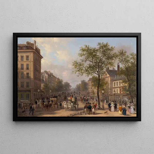 Le boulevard des Italiens, Paris - Giuseppe Canella — framed artwork on a wall