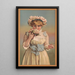 Young girl smelling a corsage - Gumpert Bros — framed artwork on a wall