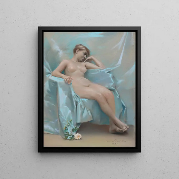 a female nude model - Gunnar Berndtson — framed artwork on a wall