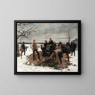 An Entombment at Alsike - Gustaf Cederström — framed artwork on a wall