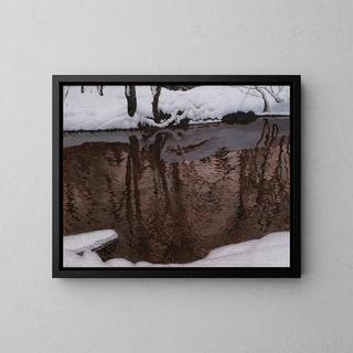 Water flowing painting - Gustaf Fjaestad — framed artwork on a wall