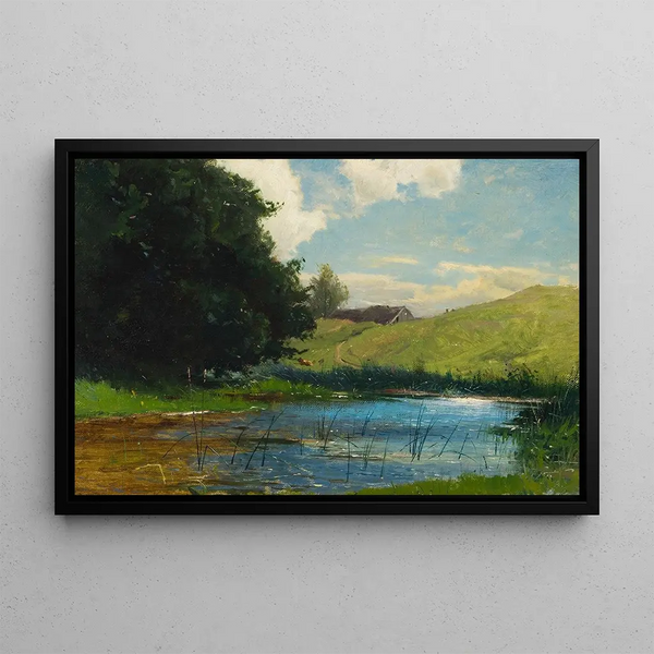 Landscape Painting at Köpingebro near Ystad - Gustaf Rydberg — framed artwork on a wall