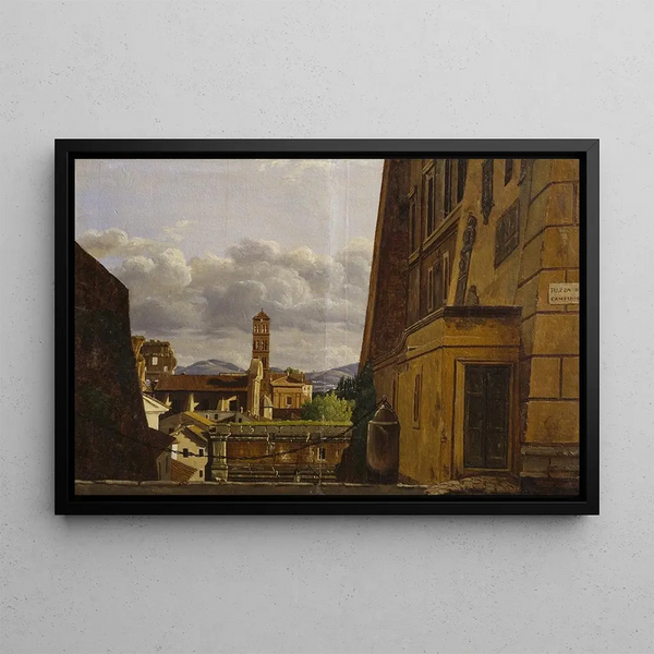 View from Piazza di Campidoglio, Rome - Gustaf Söderberg — framed artwork on a wall