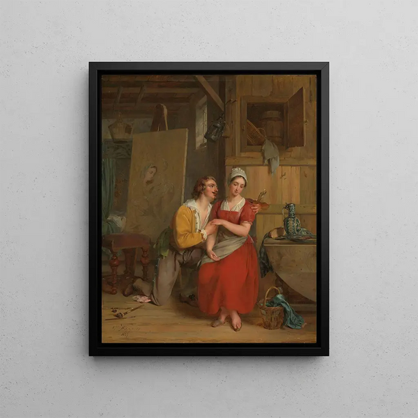 Anthony van Dyck courtise son modèle - Gustaf Wappers — framed artwork on a wall