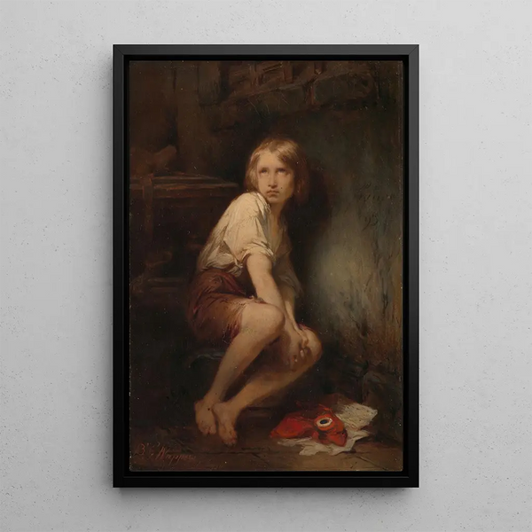Louis XVII at the Temple - Gustaf Wappers — framed artwork on a wall