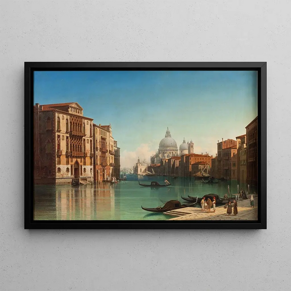 View of the Grand Canal in Venice - Gustaf Wilhelm Palm — framed artwork on a wall