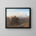 Alpine Panorama Painting with Mountain Lake - Gustav Adolf Horst — framed artwork on a wall