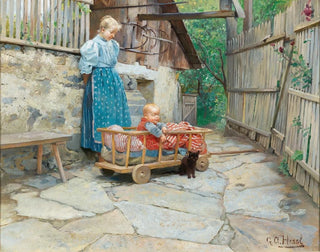 Excursion en chariot à bras - Gustav August Hessl — artwork view