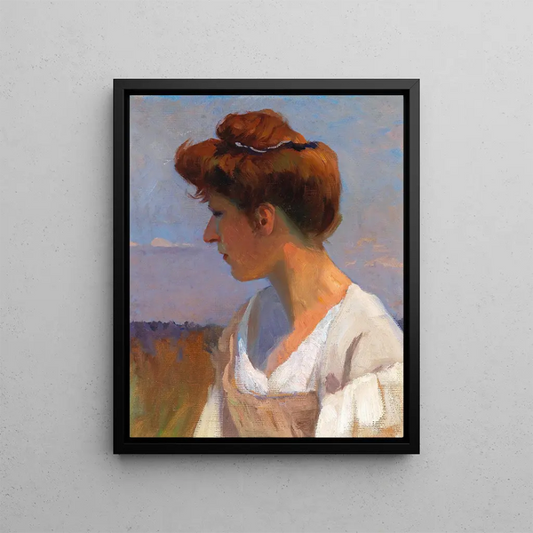 Girl of Krems - Gustav Bamberger — framed artwork on a wall