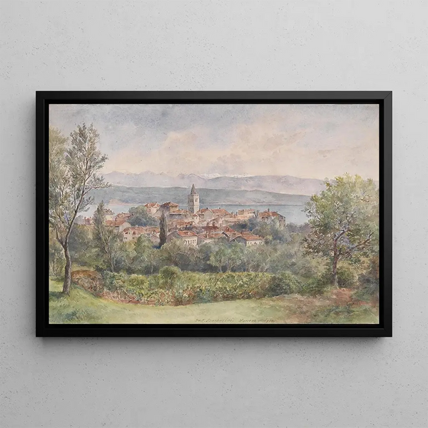View of Lovran - Gustav Barbarini — framed artwork on a wall