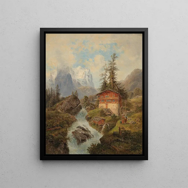 Le Wetterhorn - Gustav Barbarini — framed artwork on a wall