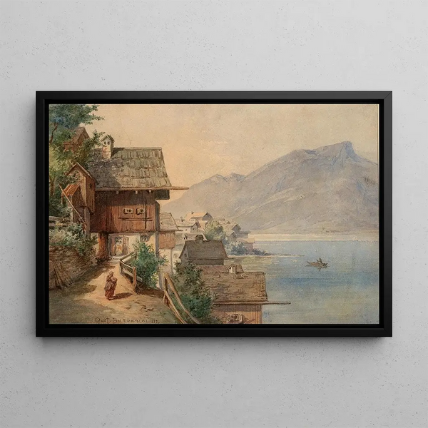 Hallstatt - Gustav Barbarini — framed artwork on a wall