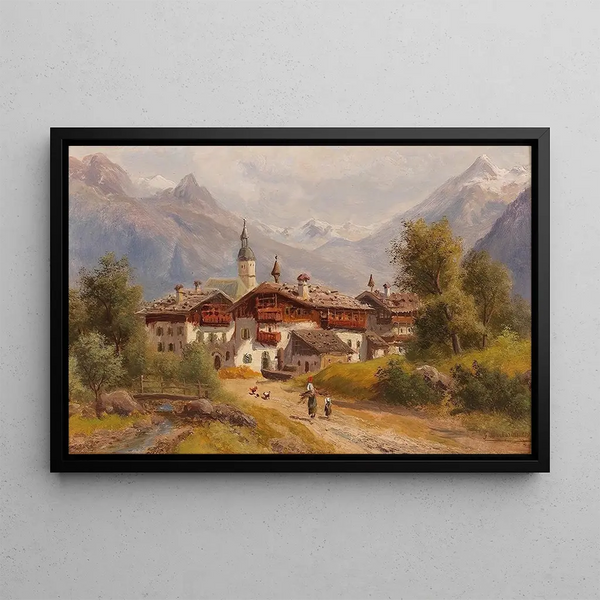 Village dans le Pinzgau, Salzbourg - Gustav Barbarini — framed artwork on a wall