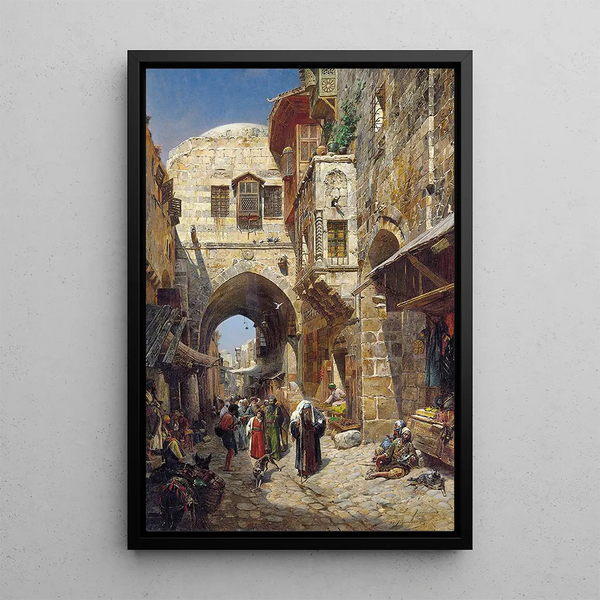 Rue David Jerusalem - Gustav Bauernfeind — framed artwork on a wall