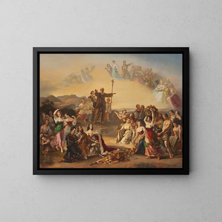 Saint Séverin Blesses the Land of Austria - Gustav Dittenberger von Dittenberg — framed artwork on a wall