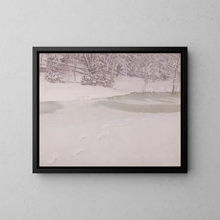 Freshly fallen snow - Gustav Fjstad — framed artwork on a wall