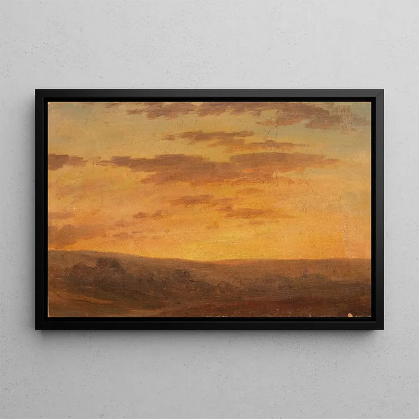Landscape at Twilight - Gustav Friedrich Papperitz — framed artwork on a wall