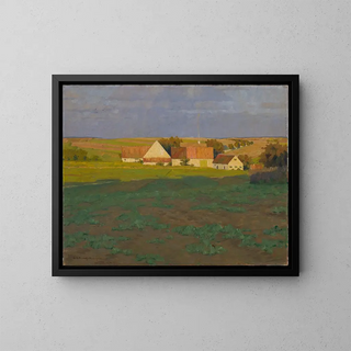 Evening Autumn in Dachau - Gustav Heinrich Münch — framed artwork on a wall