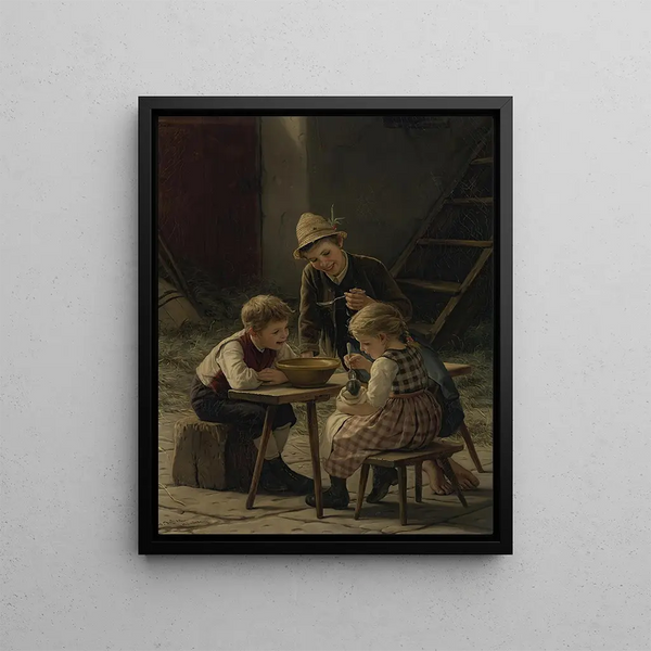 Dinner of the Dolls - Gustav Igler — framed artwork on a wall