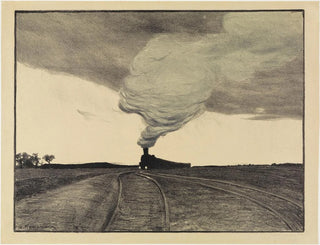 Railway at dusk - Gustav Kampmann — artwork view