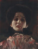 Dame en face avec robe plissée - Gustav Klimt — artwork view