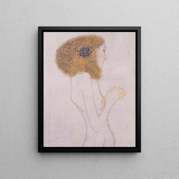 La Souffrance des personnes faibles - Gustav Klimt — framed artwork on a wall